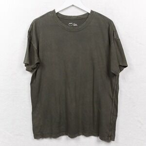 AERIE Distressed Oversized T-Shirt‎ Short Sleeve Top Faded Army Green Sz XS